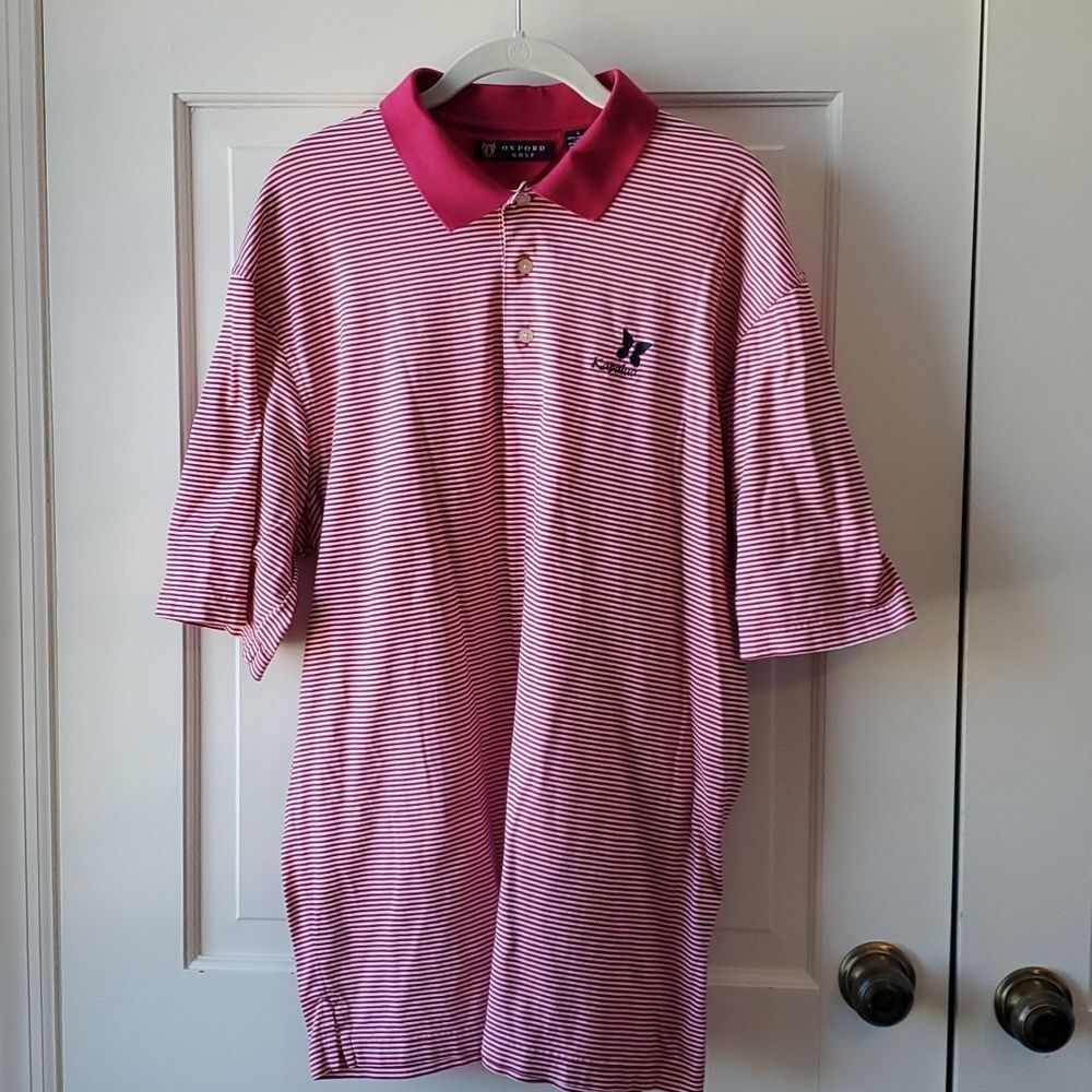 OXFORD GOLF KAPALUA CABO GOLF SHORT BRIGHT PINK SHIRT SIZE LARGE COTTON